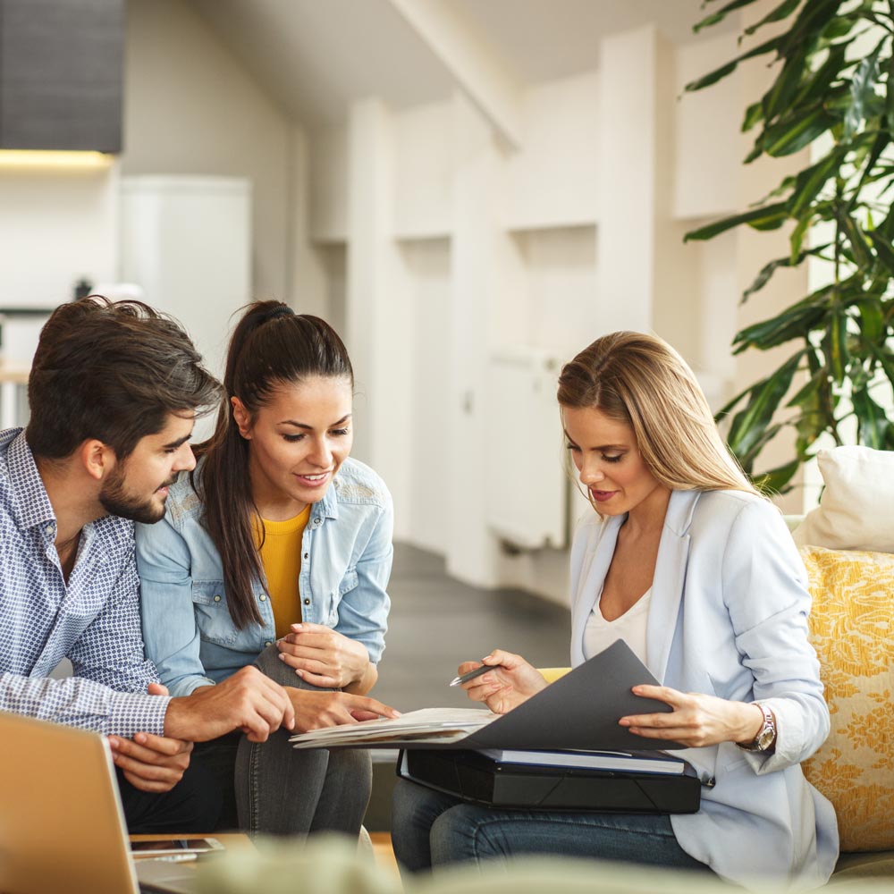 Clients discussing a residential property valuation